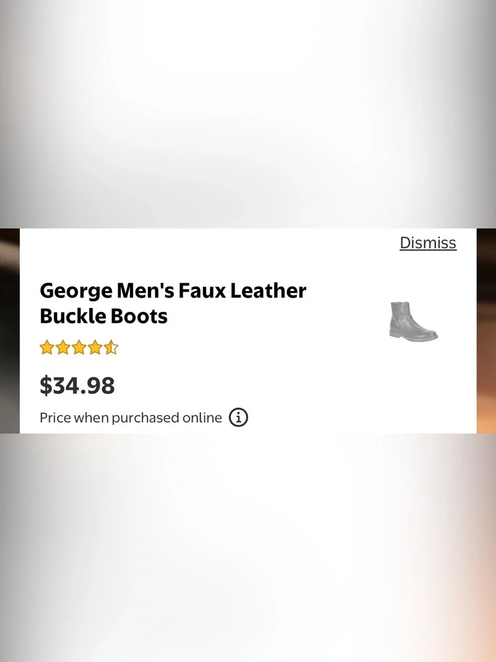 Men's George Faux Leather Moto Gunner Ankle Buckle Boot - Black 8M